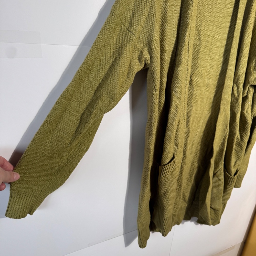 MEROKEETY Cardigan Sweater Womens 2XL Green Open Front Long Sleeve Pockets Boho - Picture 2 of 10